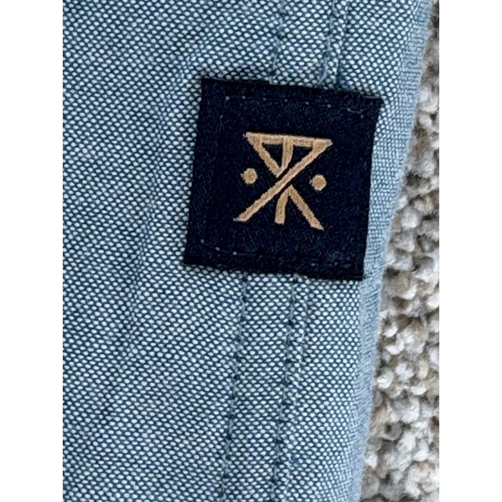Roark Shirt Mens XL Blue Well Worn Mid Weight Classic Fit Short Sleeve Button Up - Picture 5 of 12